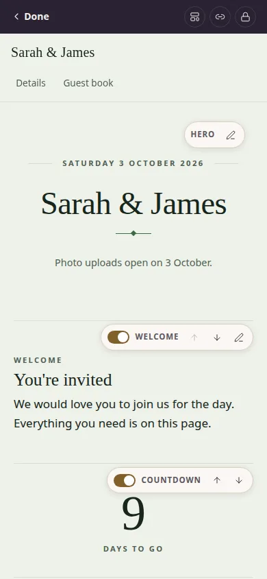Edit the site on the site itself