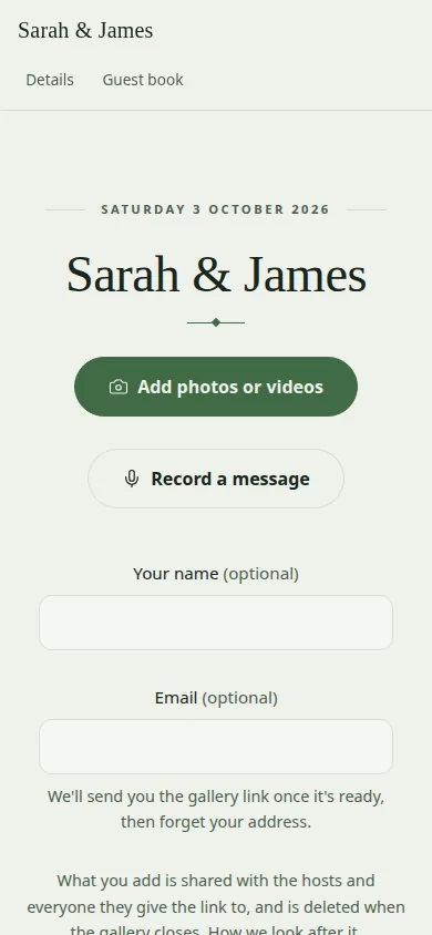 Guests scan and add